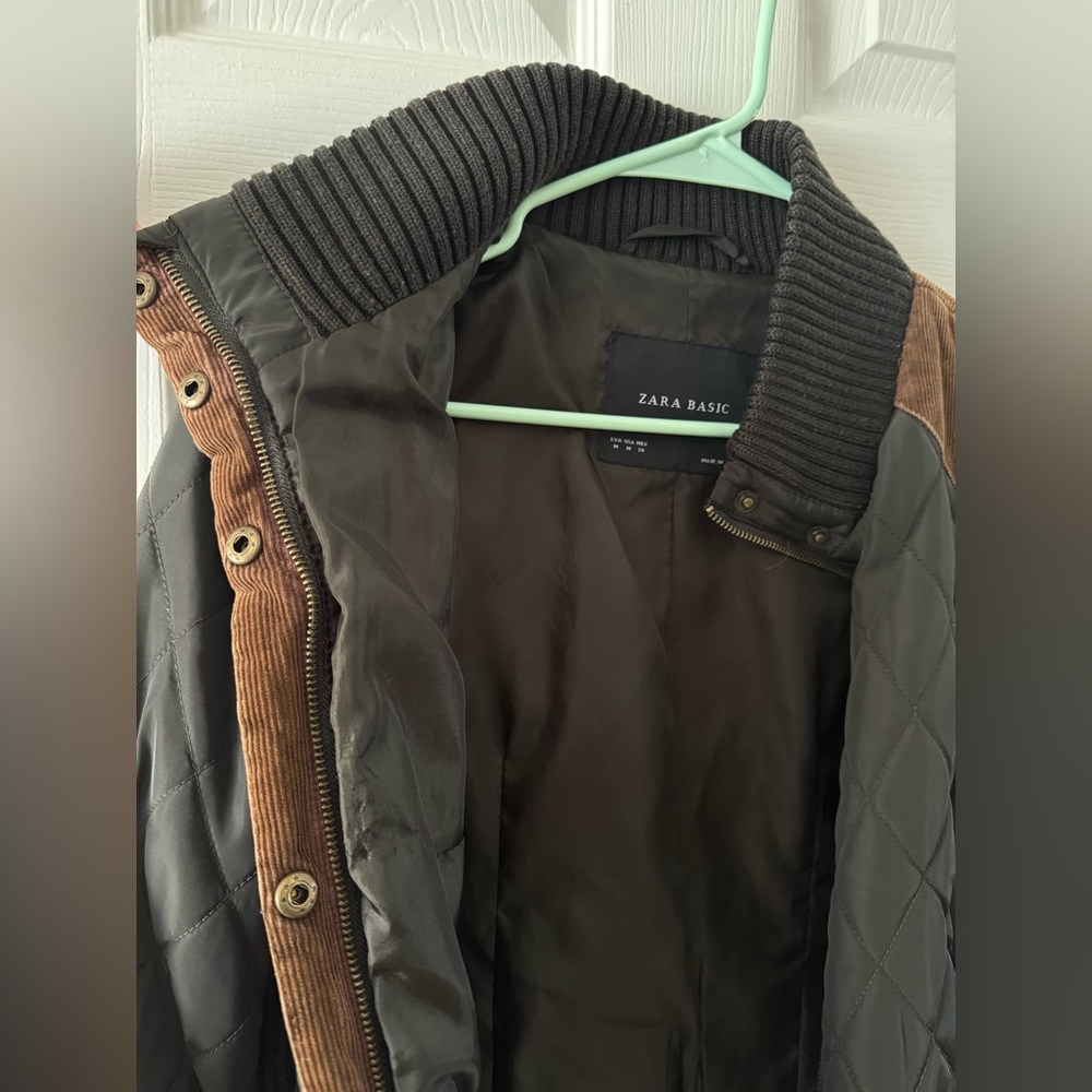 Zara Basic Women’s Quilted Jacket Medium Knit Col… - image 8